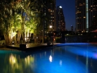 Poolside band stage